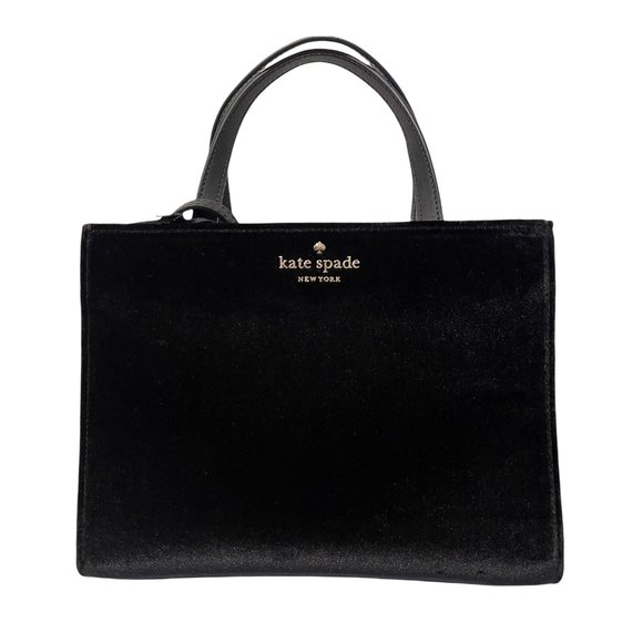 Kate Spade Thompson Street Black Velvet Sam Satchel Handbag NWT! - Picture 2 of 11